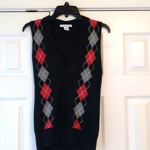 CAbi Black Argyle Sweater Vest